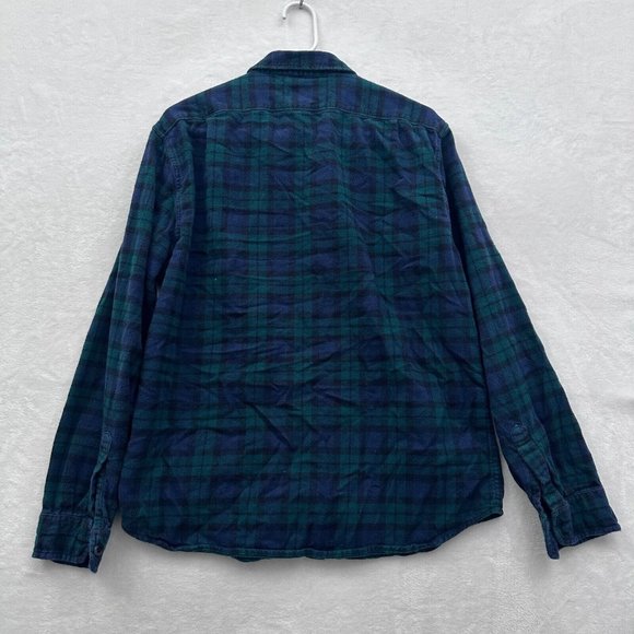 J Crew Shirt Mens L Black Watch Tartan Plaid Flannel Slim Fit Pockets Button Up - Picture 8 of 8